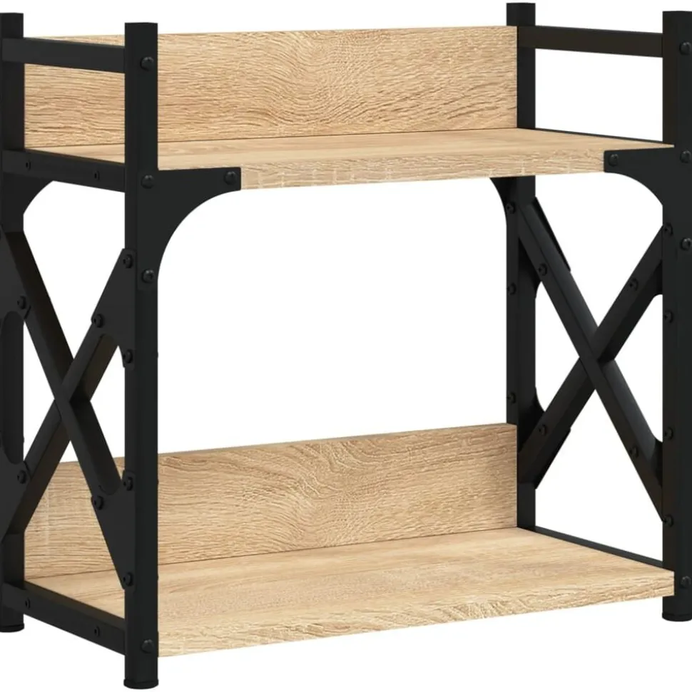 vidaXL Skrivarställ 2 hyllor sonoma-ek 40x20x40 cm konstruerat trä