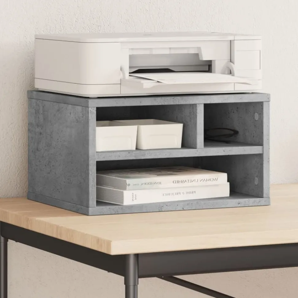 vidaXL Skrivarställ betonggrå 40x32x22,5 cm konstruerat trä