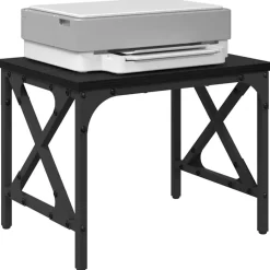 vidaXL Skrivarställ Justerbar Svart Ek 40 x 30 x 31 cm Konstruerat trä