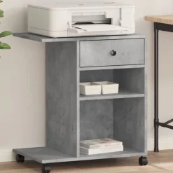 Outlet vidaXL Skrivarställ med hjul 60x40x68,5 cm Betonggrå