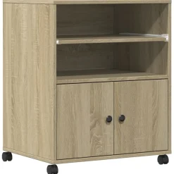 Online vidaXL Skrivarställ med hjul sonoma-ek 60x48x74 cm Sonoma ek