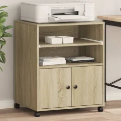 Online vidaXL Skrivarställ med hjul sonoma-ek 60x48x74 cm Sonoma ek