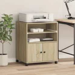 Online vidaXL Skrivarställ med hjul sonoma-ek 60x48x74 cm Sonoma ek
