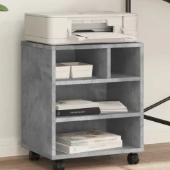 Sale vidaXL Skrivarställ med hjul 41x32x48 cm Betonggrå