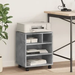 Sale vidaXL Skrivarställ med hjul 41x32x48 cm Betonggrå