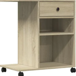 vidaXL Skrivarställ med hjul sonoma-ek 60x40x68,5 cm