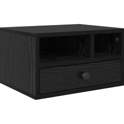 New vidaXL Skrivarställ med låda 40 x 32 x 24 cm Konstruerat trä Svart ek
