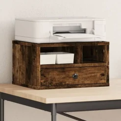 vidaXL Skrivarställ rökfärgad ek 40x32x22,5 cm konstruerat trä