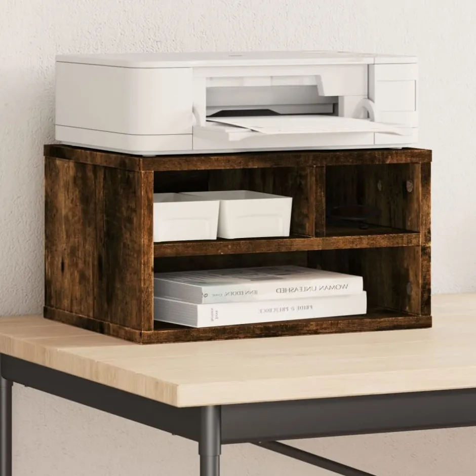 Best vidaXL Skrivarställ 40x32x22,5 cm konstruerat trä Rökfärgad ek
