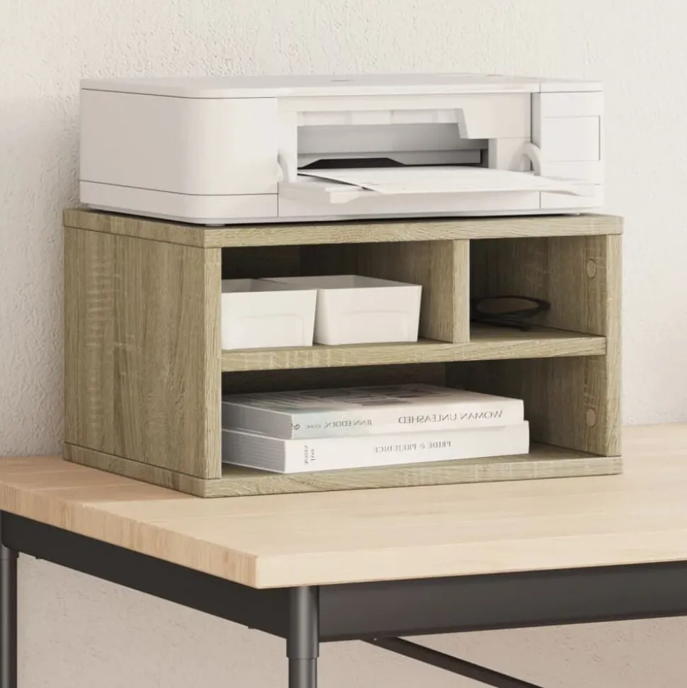 vidaXL Skrivarställ sonoma-ek 40x32x22,5 cm konstruerat trä