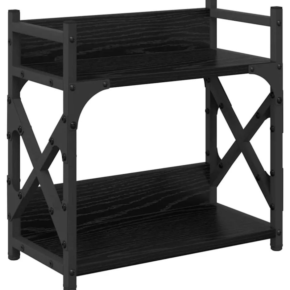 vidaXL Skrivarställ 40 x 20 x 40 cm Konstruerat trä Svart ek