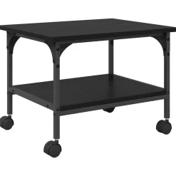 vidaXL Skrivarställ Svart Ek 50 x 40 x 38 cm Konstruerat trä