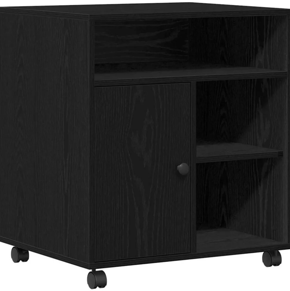 vidaXL Skrivarställ Svart ek 60 x 50 x 67 cm Konstruerat trä