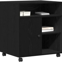 vidaXL Skrivarställ Svart ek 60 x 50 x 67 cm Konstruerat trä