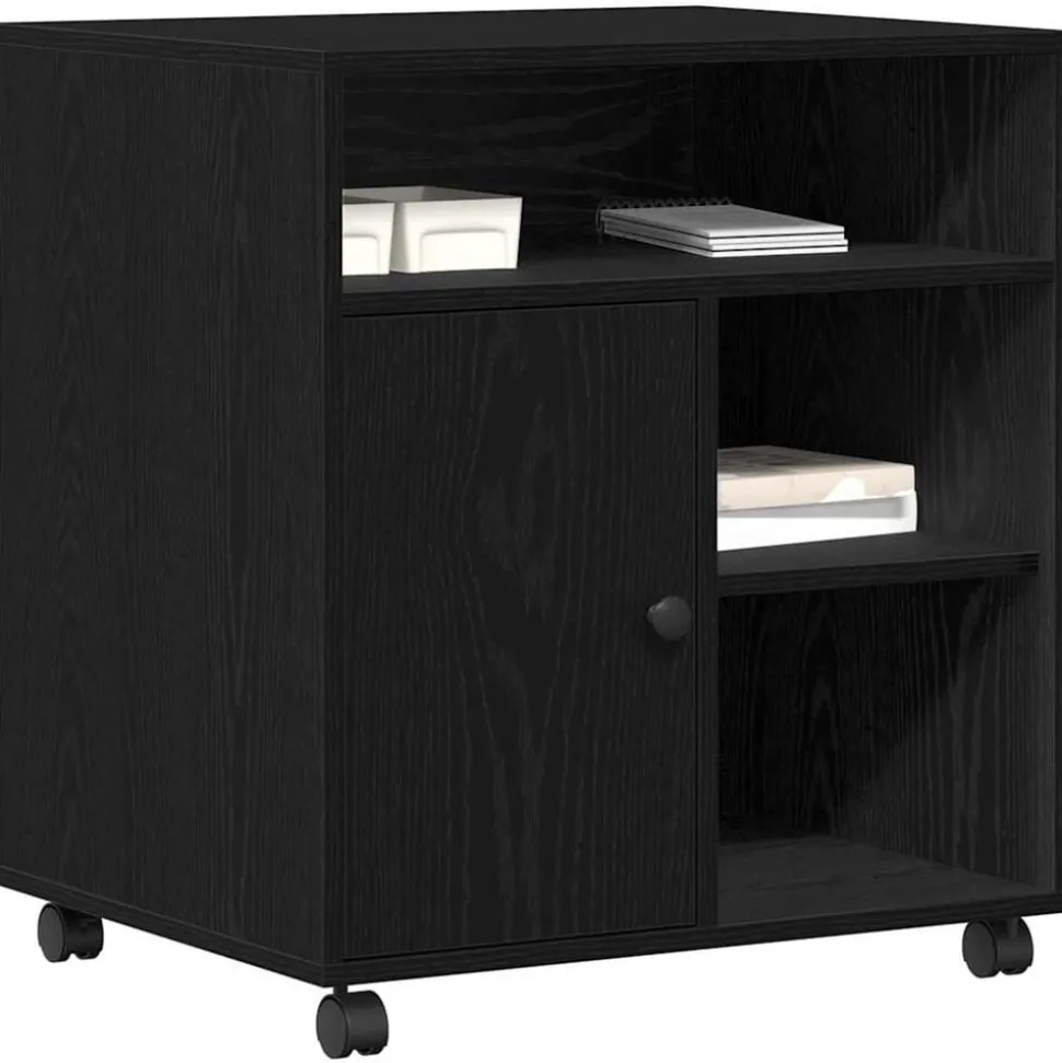 vidaXL Skrivarställ Svart ek 60 x 50 x 67 cm Konstruerat trä