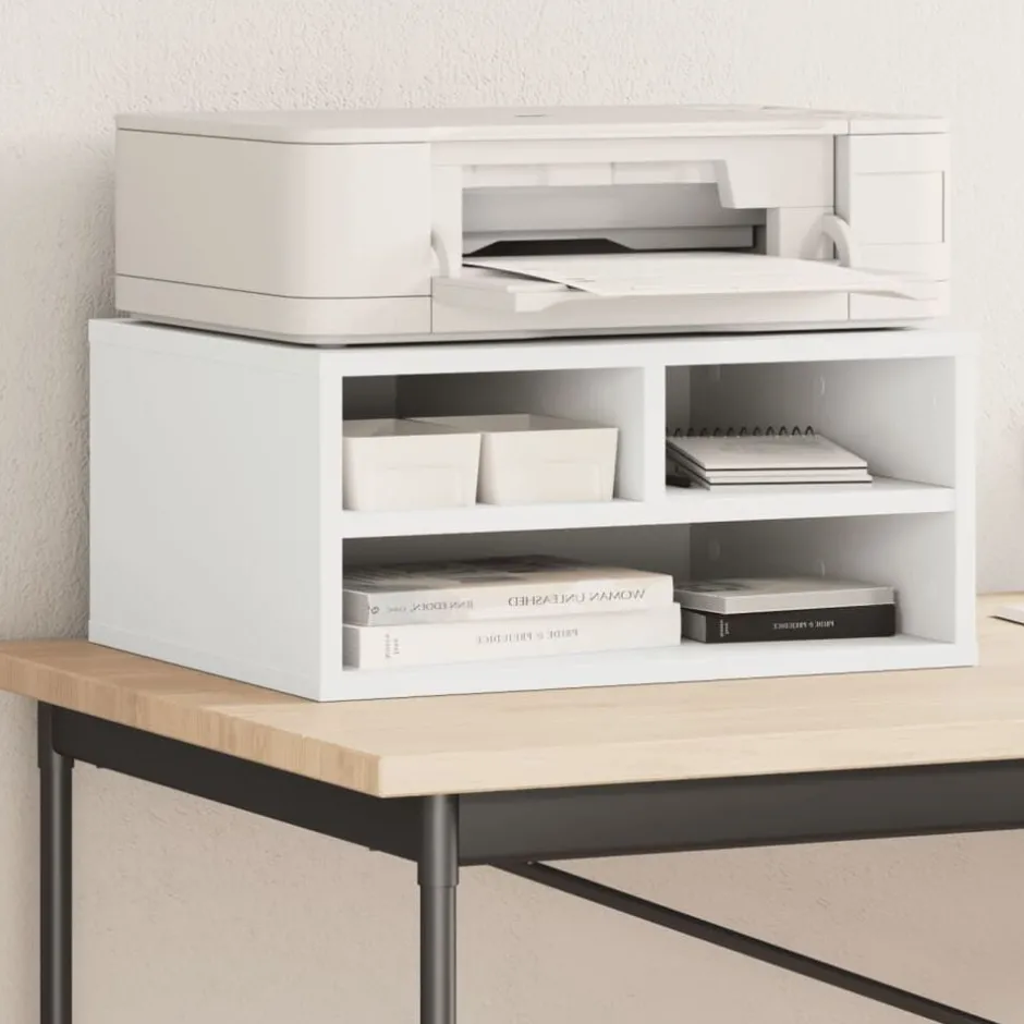 Best vidaXL Skrivarställ 49x40x22,5 cm konstruerat trä Vit