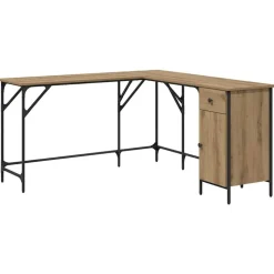 vidaXL Skrivbord Artisan Ek 141 x 141 x 75 cm Konstruerat trä