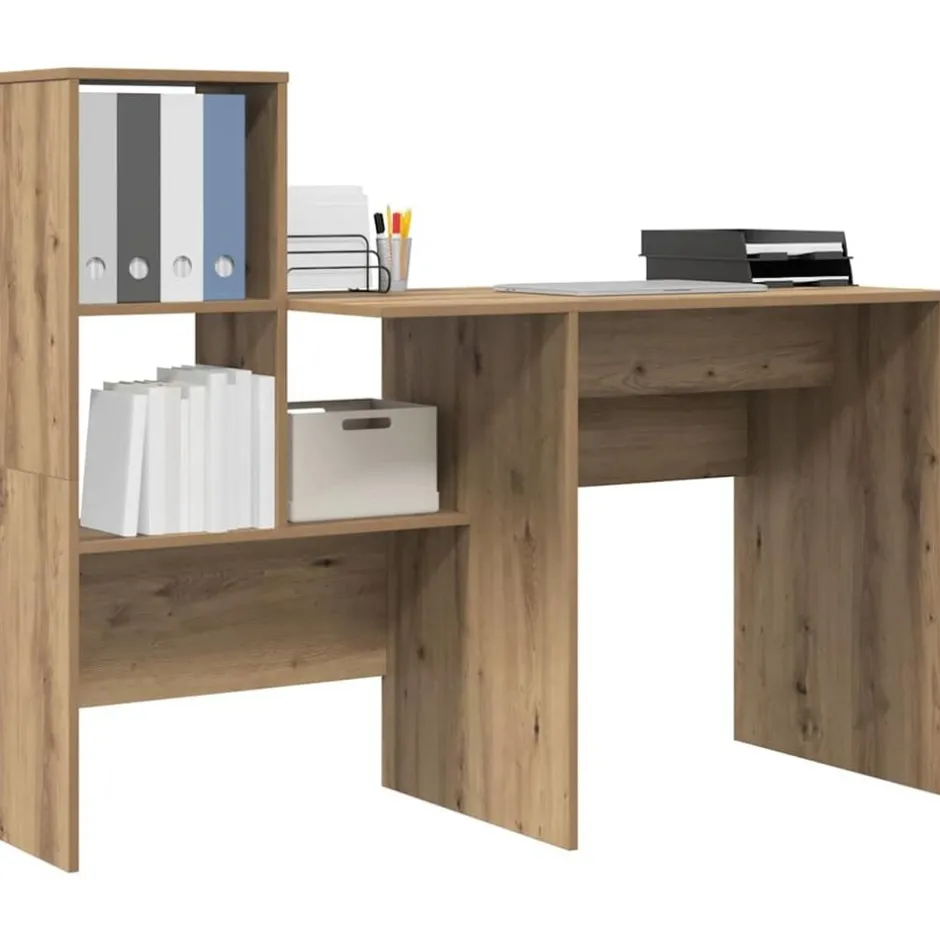 Online vidaXL Skrivbord 131,5 x 50 x 106,5 cm Konstruerat trä artisan ek