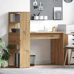 vidaXL Skrivbord Artisan Ek 113 x 54 x 120 cm Konstruerat trä