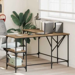 vidaXL Skrivbord Artisan Ek 139 x 139 x 75 cm Konstruerat trä