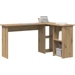 Best vidaXL Skrivbord 142 x 102 x 73 cm Konstruerat trä artisan ek