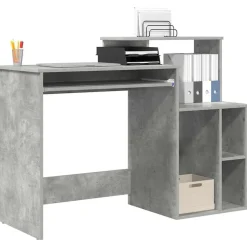 vidaXL Skrivbord Betonggrå 120,5 x 44 x 88,5 cm Konstruerat trä