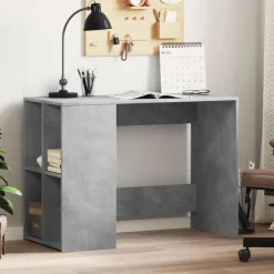 Best vidaXL Skrivbord 102x50x75 cm konstruerat trä Betonggrå