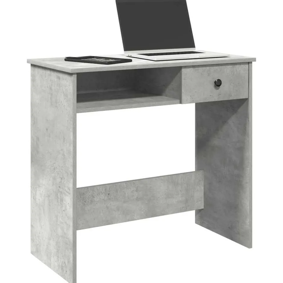Best vidaXL Skrivbord 80x40x75 cm konstruerat trä Betonggrå