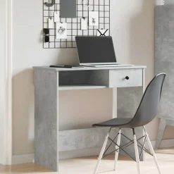 Best vidaXL Skrivbord 80x40x75 cm konstruerat trä Betonggrå