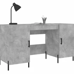vidaXL Skrivbord betonggrå 140x50x75 cm konstruerat trä