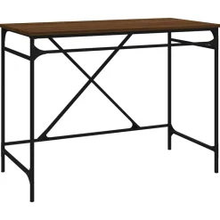 vidaXL Skrivbord 100x50x75 cm konstruerat trä och järn brun ek