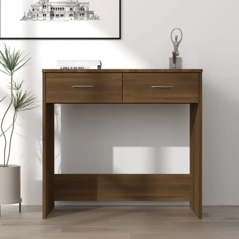 Clearance vidaXL Skrivbord 80x40x75 cm konstruerat trä brun ek