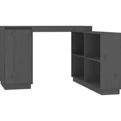 vidaXL Skrivbord 110x50x75 cm massiv furu Grå