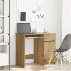 vidaXL Skrivbord hantverksmässig ek 86x49x76 cm konstruerat trä