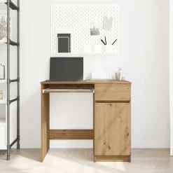 vidaXL Skrivbord hantverksmässig ek 86x49x76 cm konstruerat trä