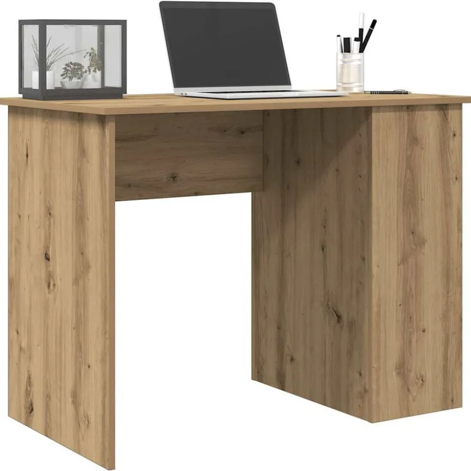 vidaXL Skrivbord hantverksmässig ek 100x55x75 cm konstruerat trä