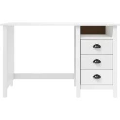 vidaXL Skrivbord Hill med 3 lådor 120x50x74 cm massiv furu