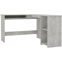 Best vidaXL Skrivbord L-format 120x140x75 cm konstruerat trä Betonggrå