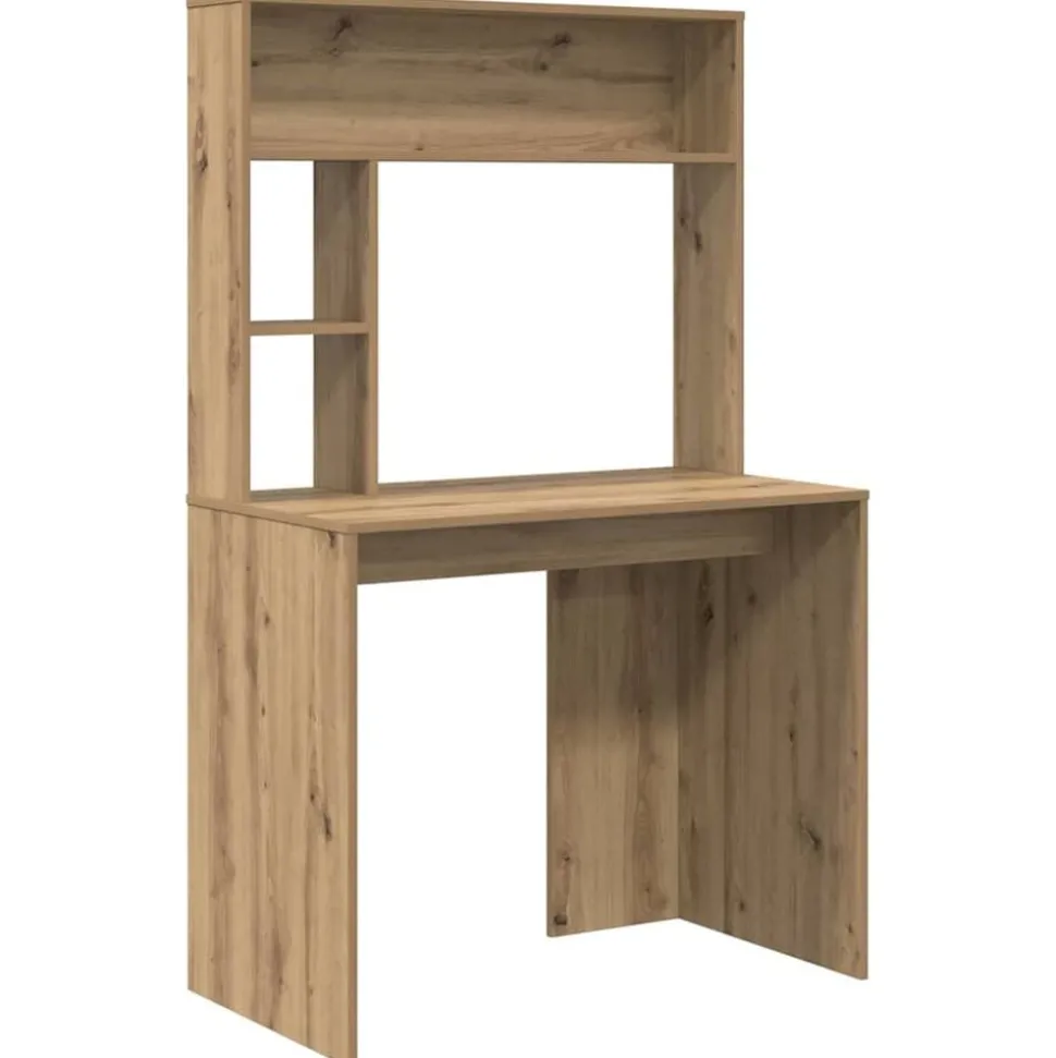 vidaXL Skrivbord med hylla Artisan Ek 91 x 50 x 149 cm Konstruerat trä