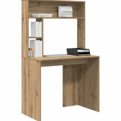 vidaXL Skrivbord med hylla Artisan Ek 91 x 50 x 149 cm Konstruerat trä