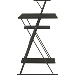 vidaXL Skrivbord med hylla svart 116x50x93 cm