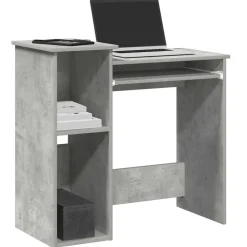 Outlet vidaXL Skrivbord med hyllor 84x40x78 cm konstruerat trä Betonggrå