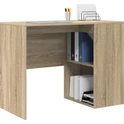 vidaXL Skrivbord med hylla Sonoma-ek 102 x 50 x 75 cm Konstruerat trä