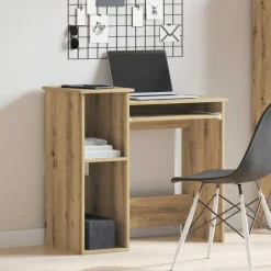 Clearance vidaXL Skrivbord med hyllor 84x40x78 cm konstruerat trä artisan ek