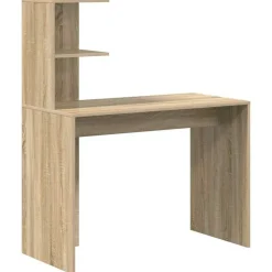 Hot vidaXL Skrivbord med hylla 102 x 50 x 124 cm Konstruerat trä Sonoma ek