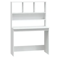 Discount vidaXL Skrivbord med hyllor 102x45x148 cm konstruerat trä Vit