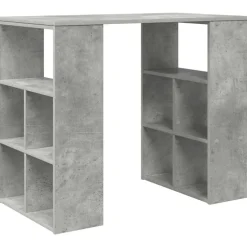 Clearance vidaXL Skrivbord med hylla 90 x 50 x 75 cm Konstruerat trä Betonggrå