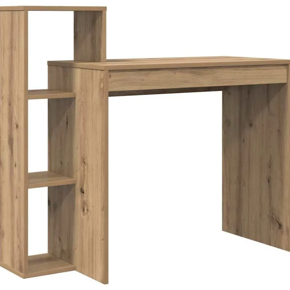 vidaXL Skrivbord med hylla Artisan Ek 100 x 40 x 90 cm Konstruerat trä