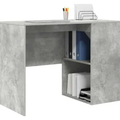 vidaXL Skrivbord med hylla Betonggrå 102 x 50 x 75 cm Konstruerat trä