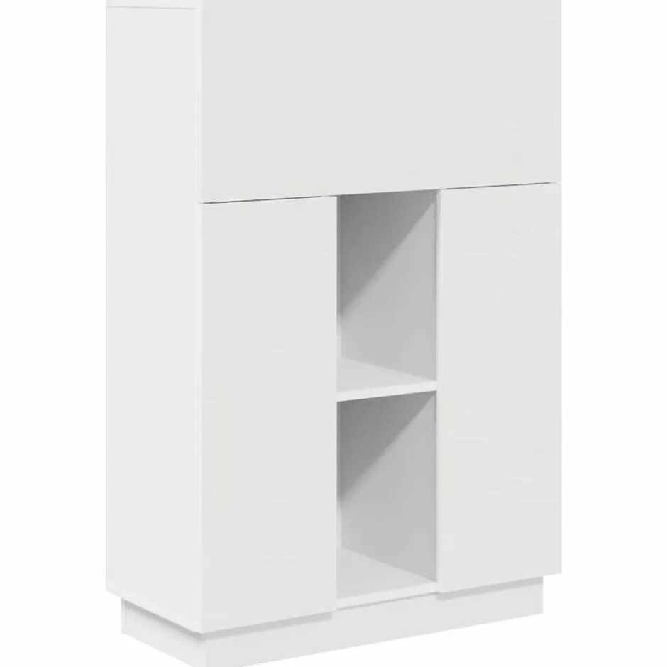 Sale vidaXL Skrivbord med hylla 71.5 x 31.5 x 106.5 cm Konstruerat trä Vit